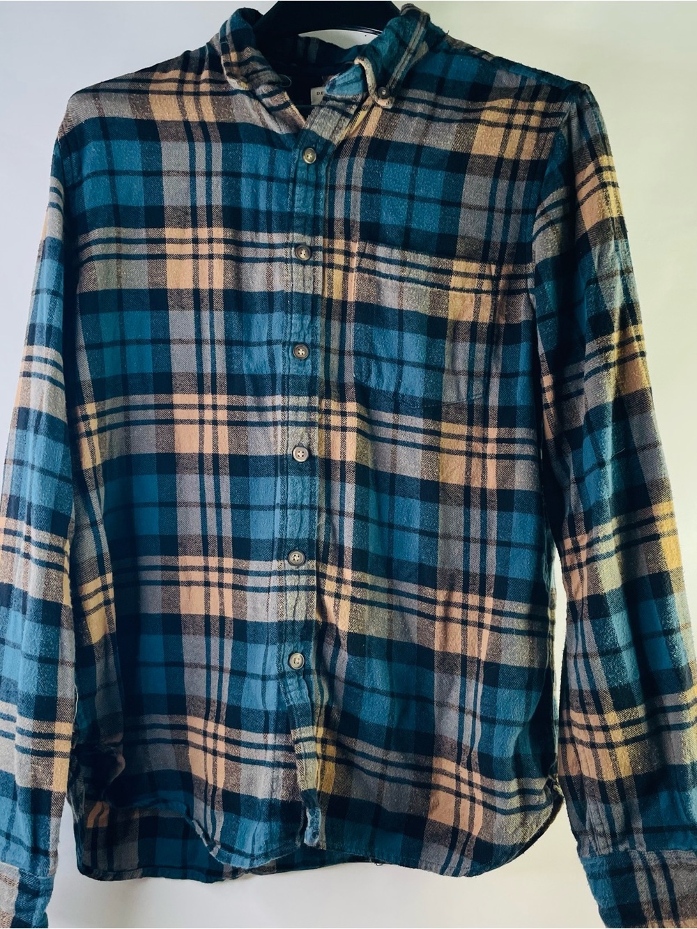Denim & Flower Blue and Black Plaid Button-Down Shirt